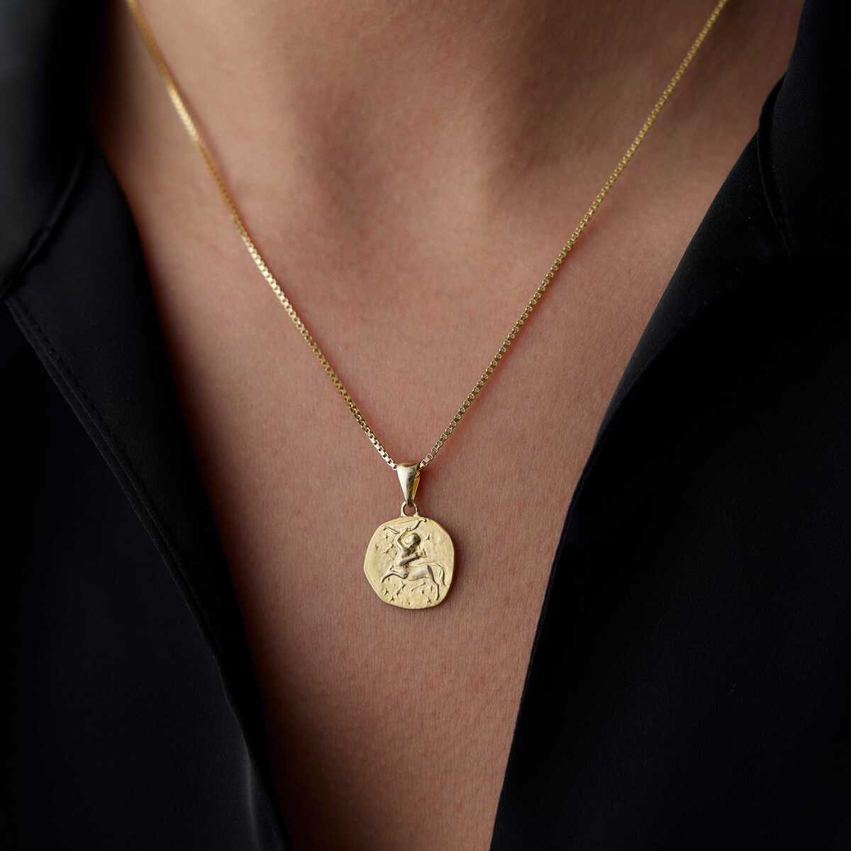 14k Gold Sagittarius Necklace