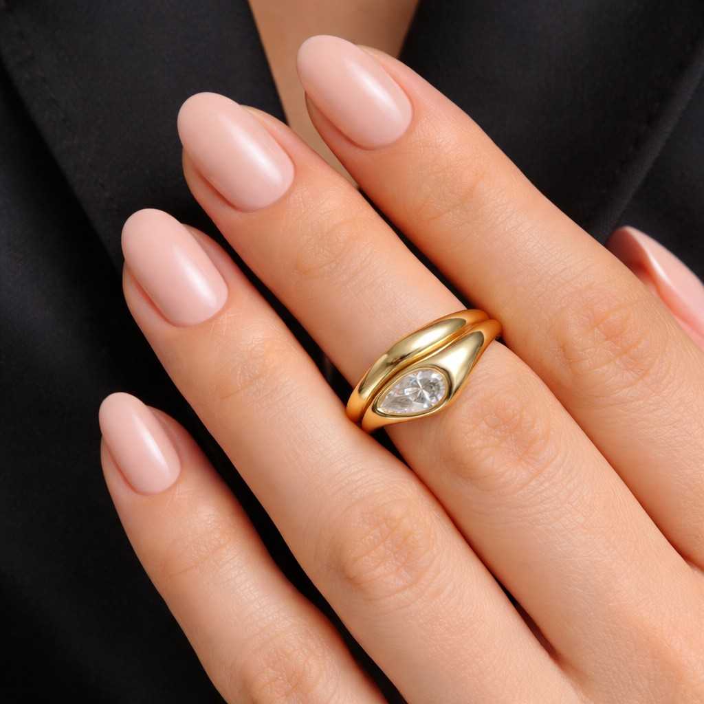 Pear Cut Lab Grown Diamond Bypass Engagement Ring Set in 14K Yellow Gold
