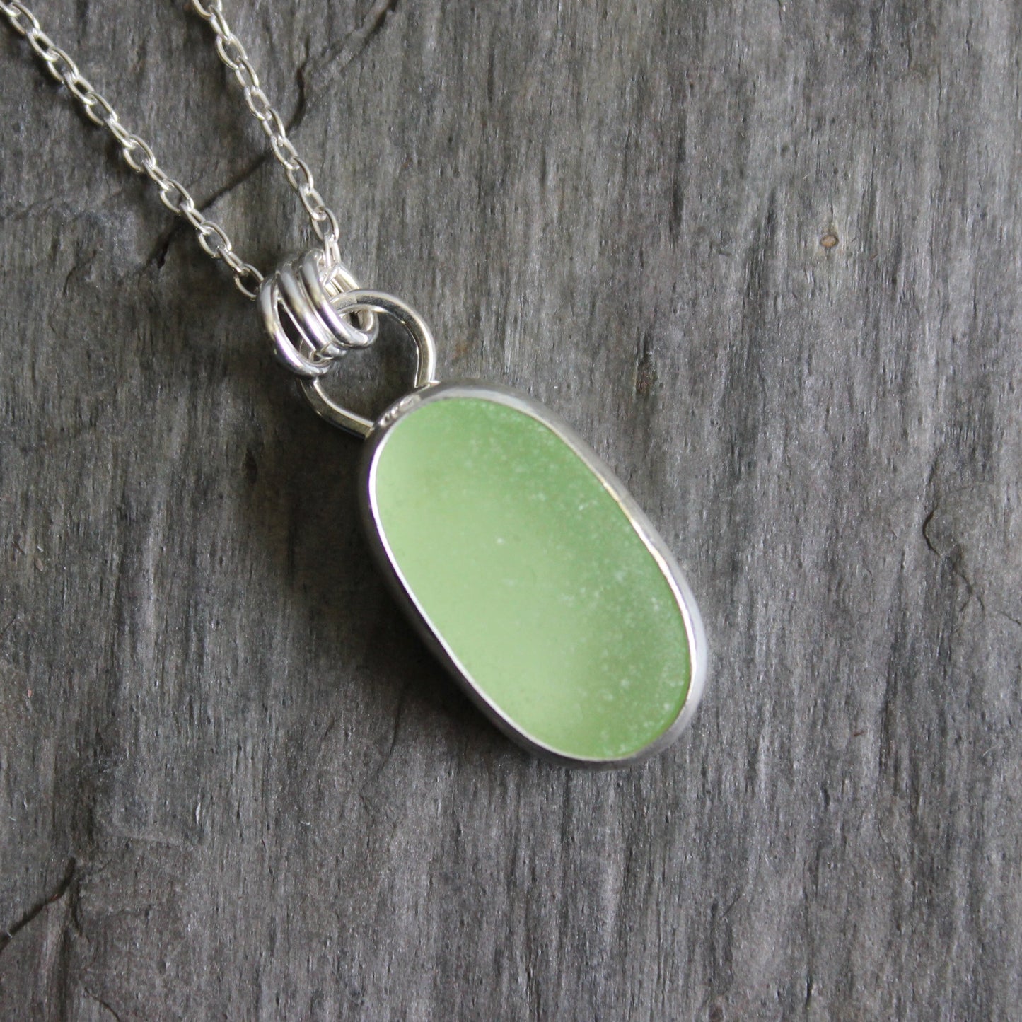 Pale Yellow Uranium UV Sea Glass Necklace • Sterling Silver • Handmade • Beach Jewelry For Her