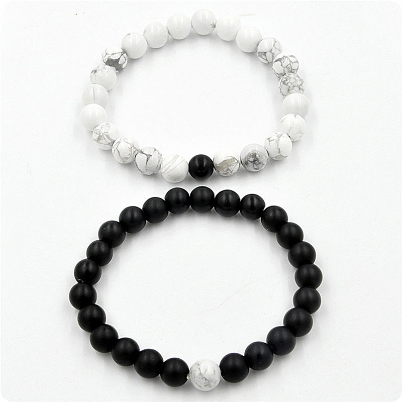 Yin and Yang Bead Bracelet Set