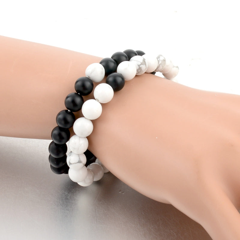 Yin and Yang Bead Bracelet Set