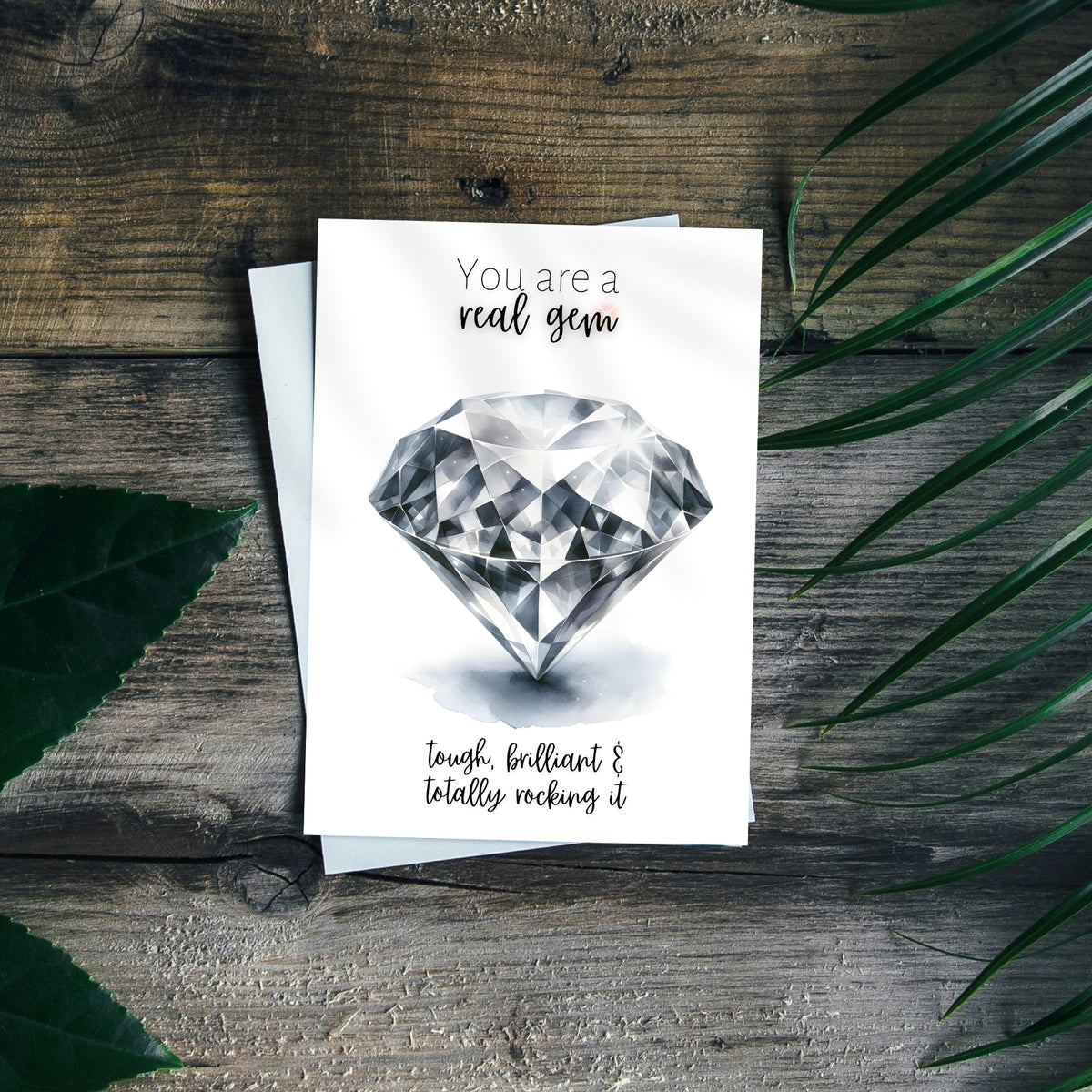 Watercolor Diamond Print Folded Cards - Set of 5