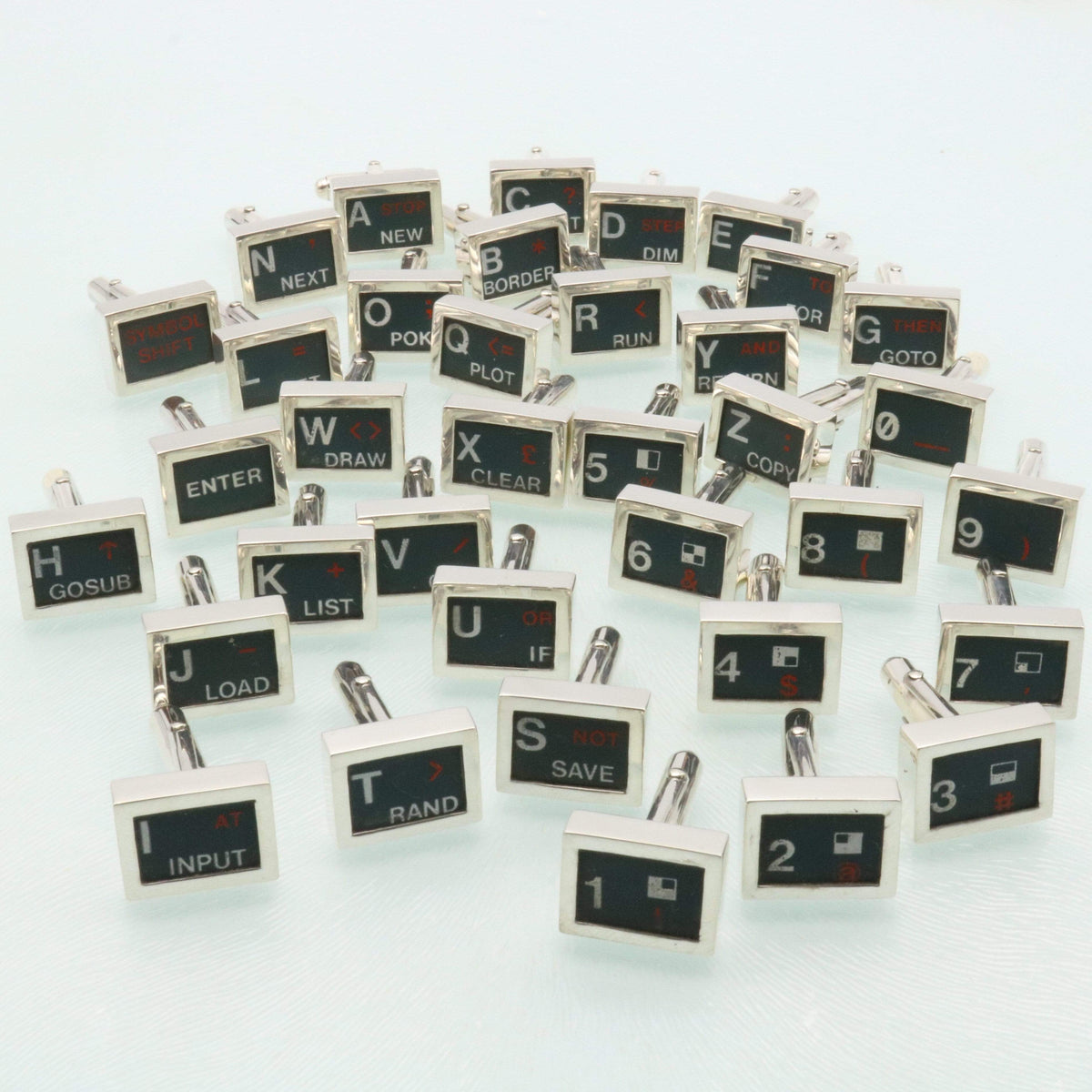 Sterling Silver ZX Spectrum Keyboard Cufflinks | Upcycled Retro Gaming Gift