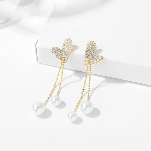 Love Pearl Tassel Earrings