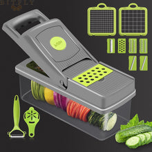 Load image into Gallery viewer, 14Pcs Vegetable Cutter Multifunctional Mandoline Slicer Fruit Potato Peeler
