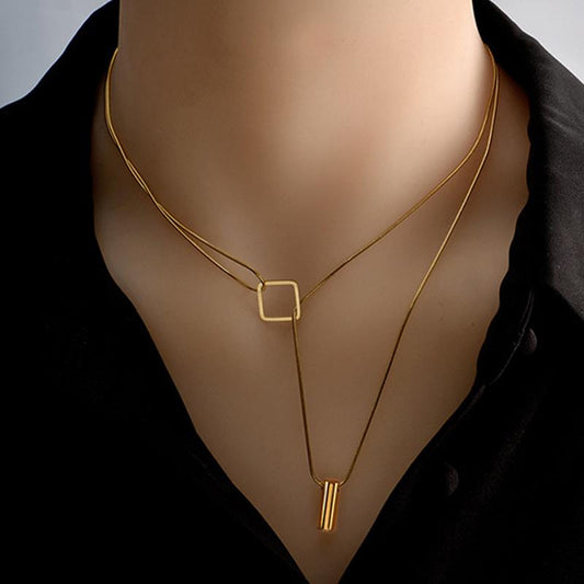 Square Titanium Steel Necklace