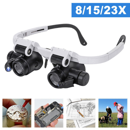 LED Glasses Magnifier 8x 15x 23x