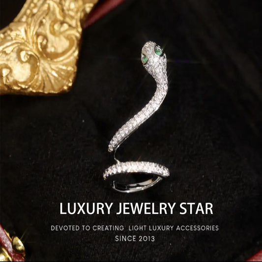 【New Arrival】Alloy temperament designer style snake-shaped surround ear stud