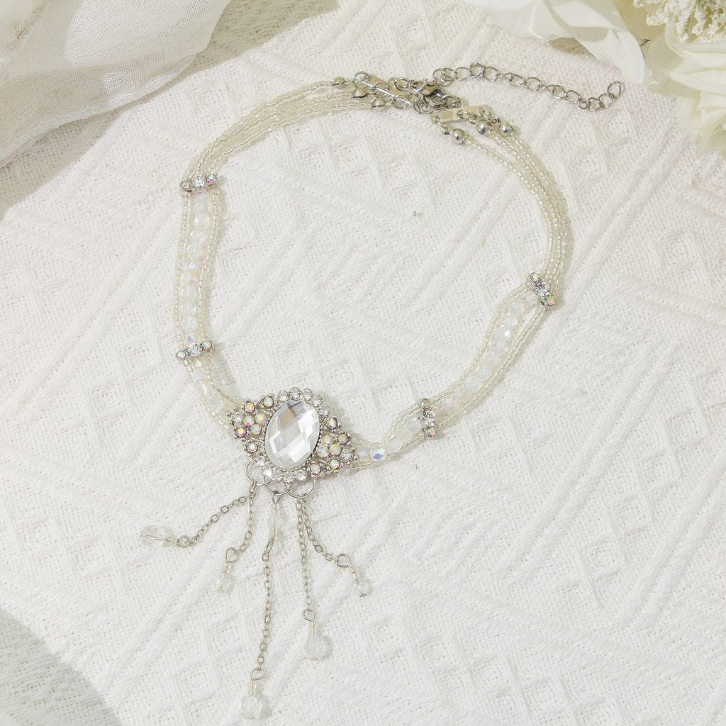 Diamond crystal clavicle Necklace