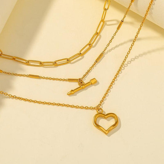 Three Layers Heart Necklace