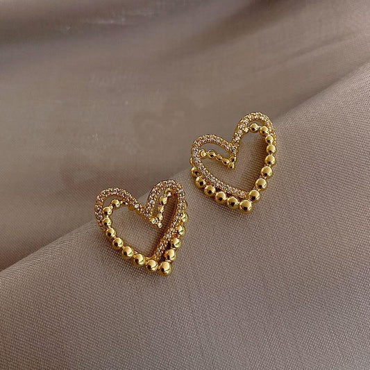 CRYSTAL HOLLOW HEART EARRINGS