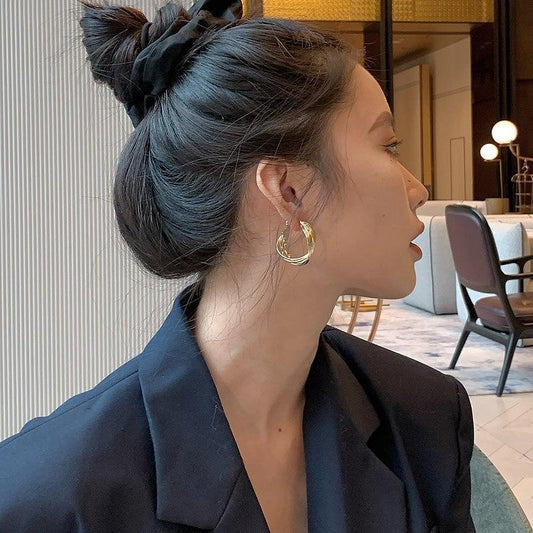 Twisted Ring Hoop Earrings