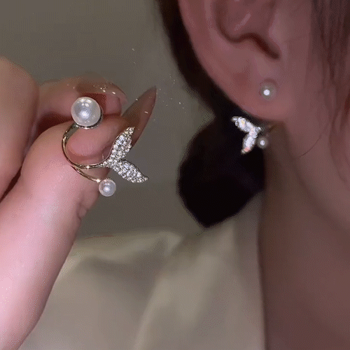 Mermaid Tail Pearl Earrings