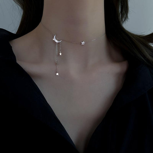 2025 Star and Moon Tassel Necklace