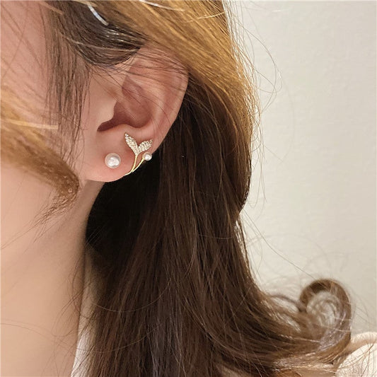 Mermaid Tail Pearl Earrings